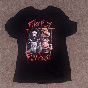 WWE Black Firefly Funhouse Bray Wyatt Graphic Short Sleeve Tee